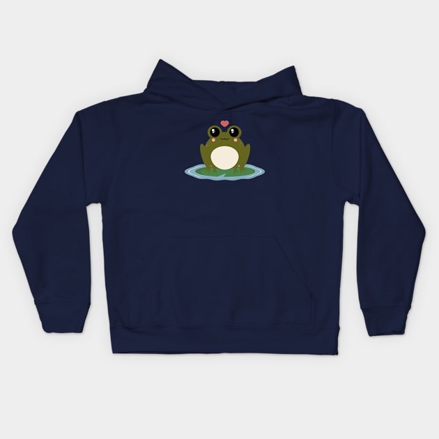 Kawaii Frog Kids Hoodie by Sasyall